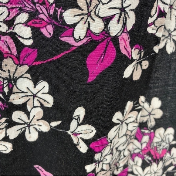 Long Tall Sally Floral 3/4 Sleeves Kimono Size 8 Black White Pink - Picture 6 of 10